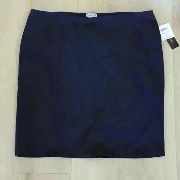 89TH & MADISON | Women's VAGABOND Navy Comfort Waist Stretchy Midi Skirt - Picture 1 of 5